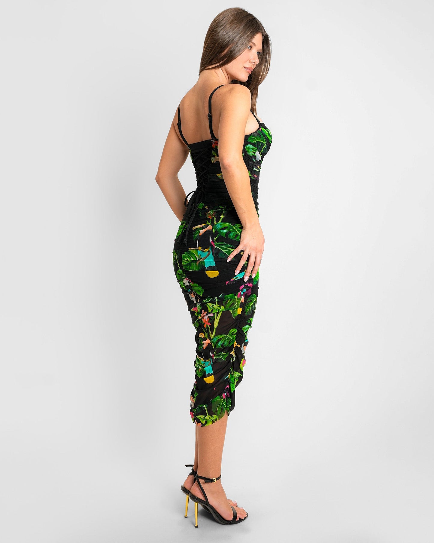 Sweetie Mesh Column Dress - Toucan - samana vibes