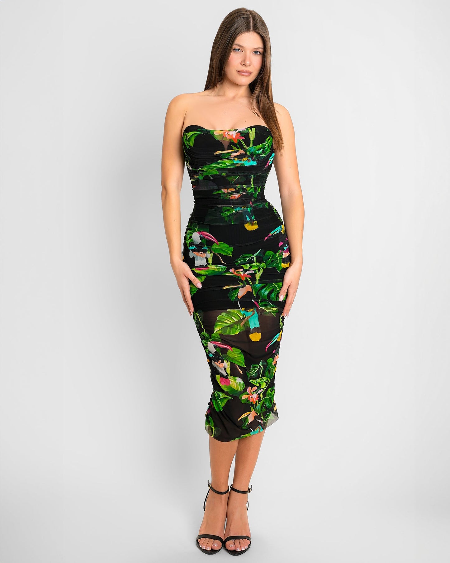 Sweetie Mesh Column Dress - Toucan - samana vibes