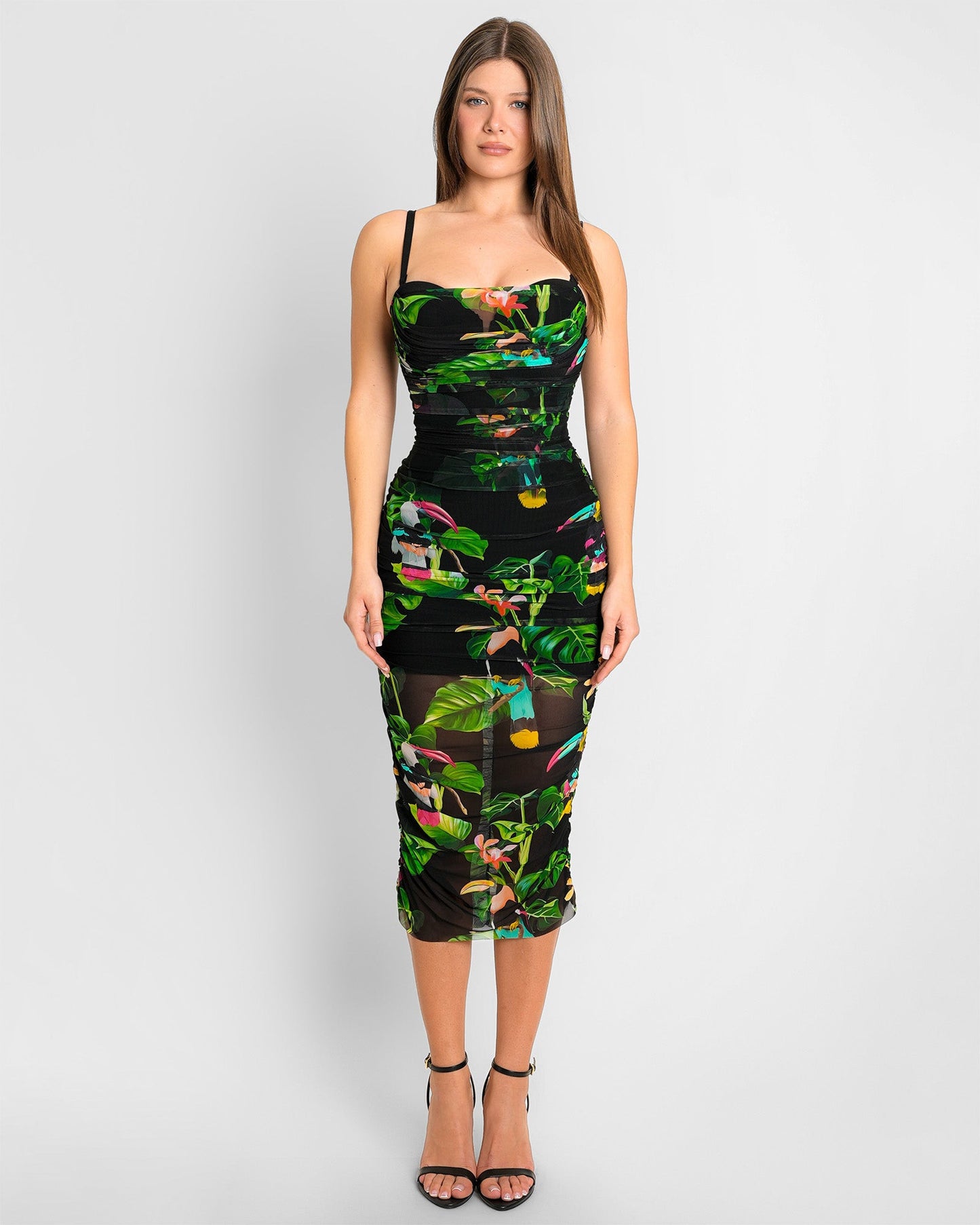 Sweetie Mesh Column Dress - Toucan - samana vibes