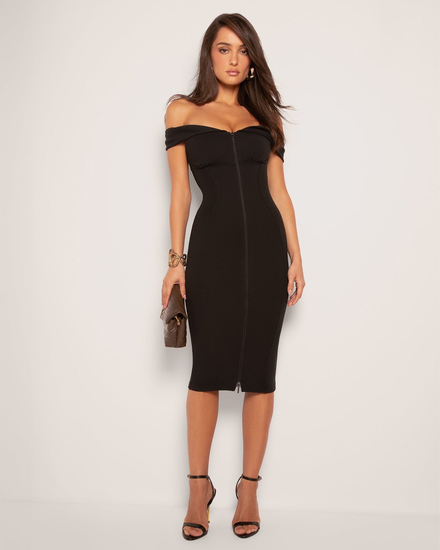 Corsety Off Shoulder Pencil Dress - Black - samana vibes