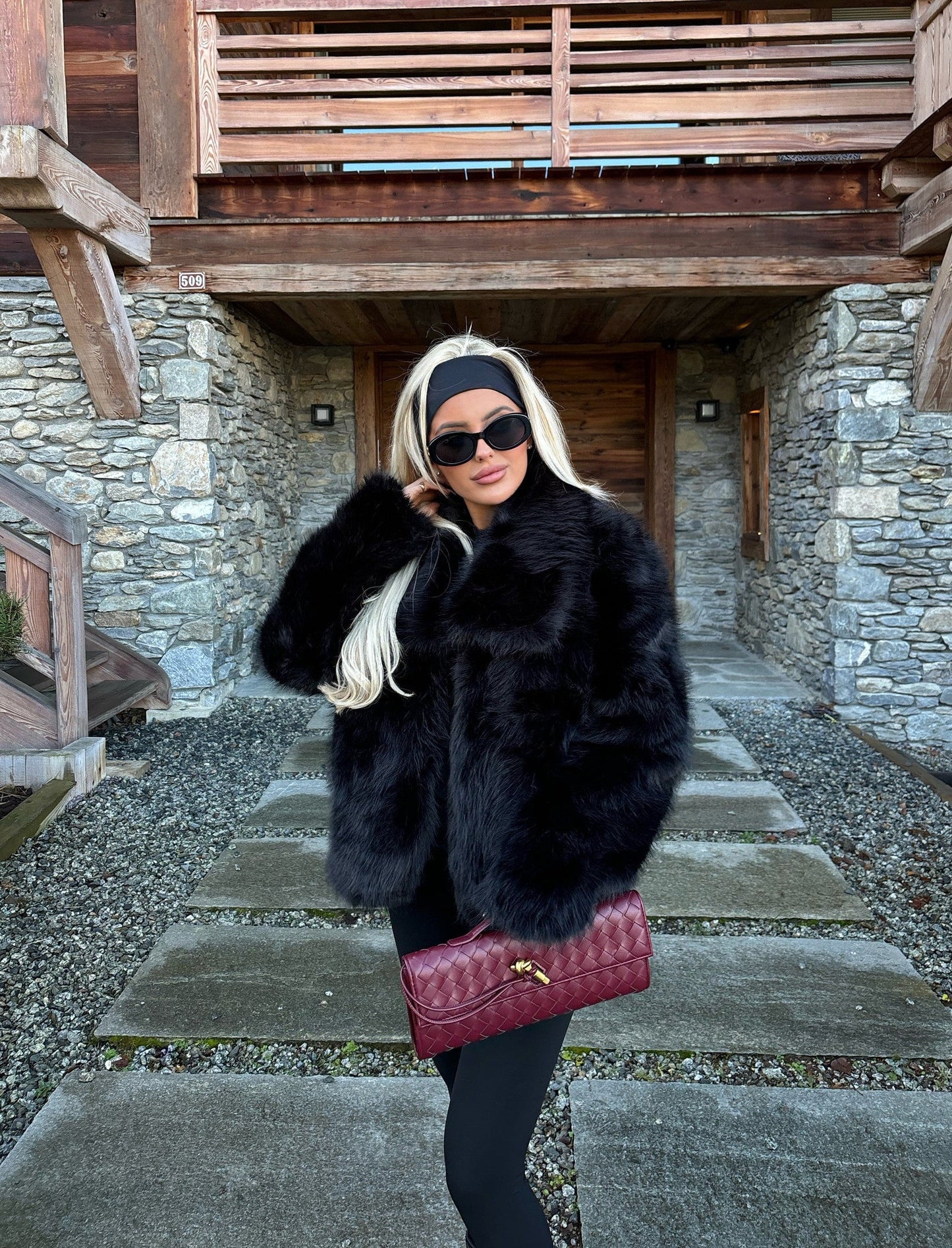 Ally Fur Coat - Black - samana vibes