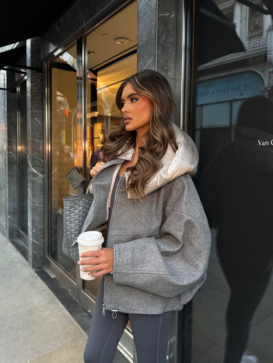 Nikita Oversized Jacket - Charcoal - samana vibes