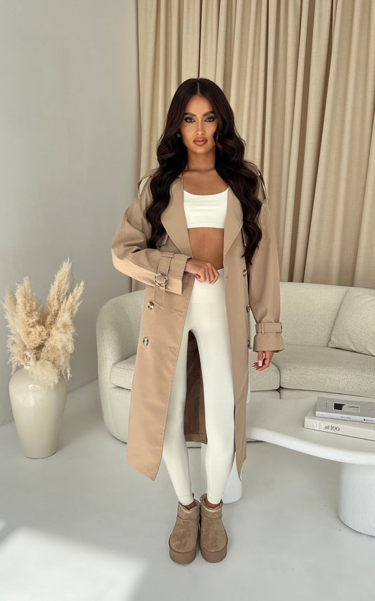 Long Trench Coat - Nude - samana vibes