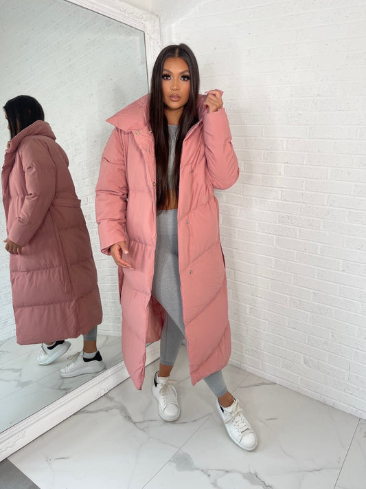 Padded Duvet Coat - Pink - samana vibes