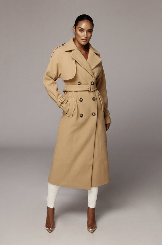 Camel Beverly Trench Coat - samana vibes
