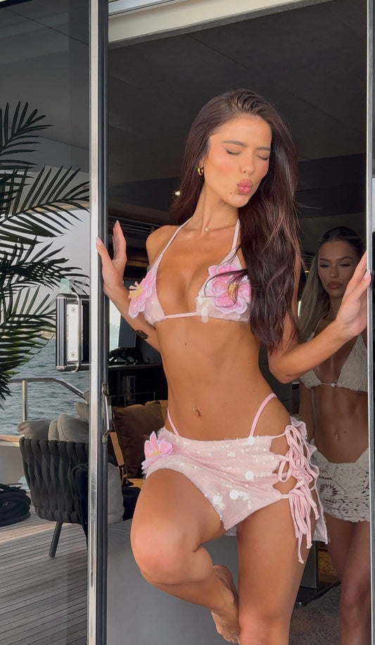 Luce 3 Piece Bikini - Rose - samana vibes